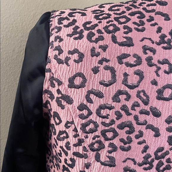 Aeropostale Pretty Little Liars pink leopard, black satin cropped bomber S💕💕 - Picture 9 of 11